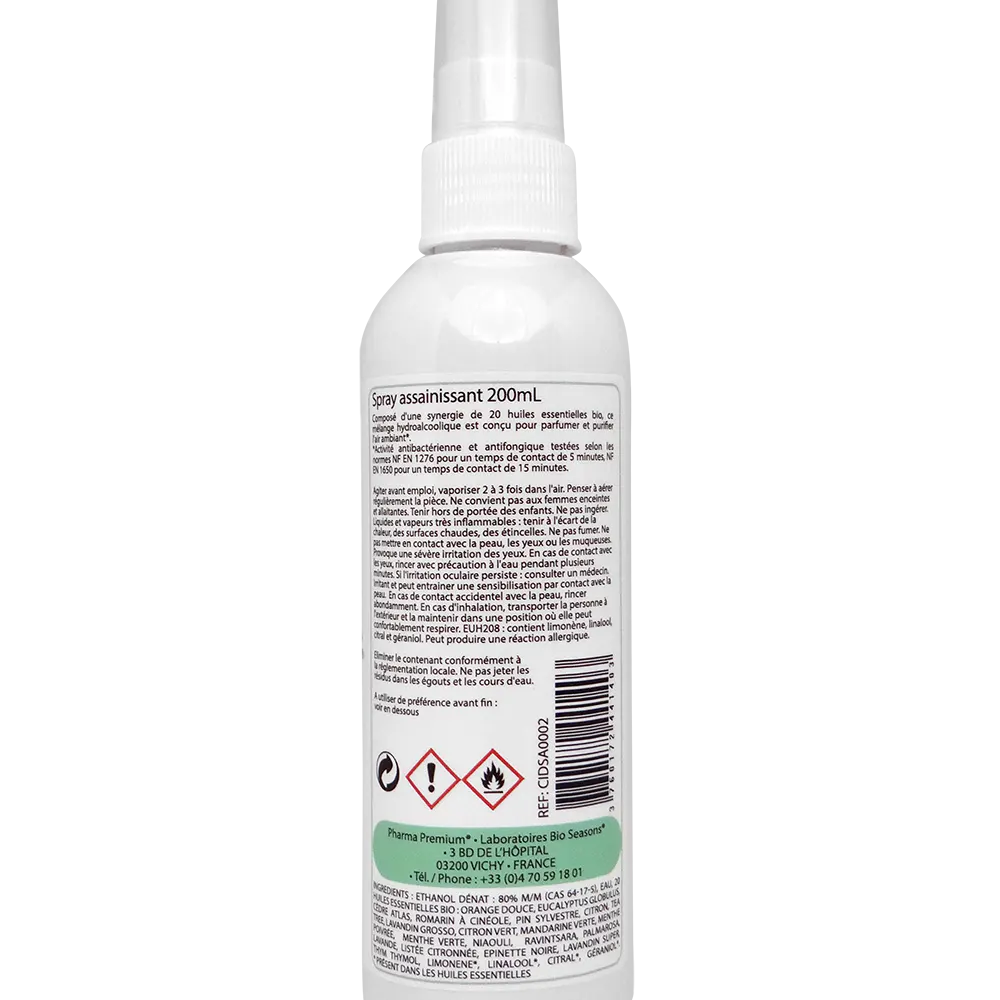 Spray igienizzante 20 oli essenziali biologici certificati